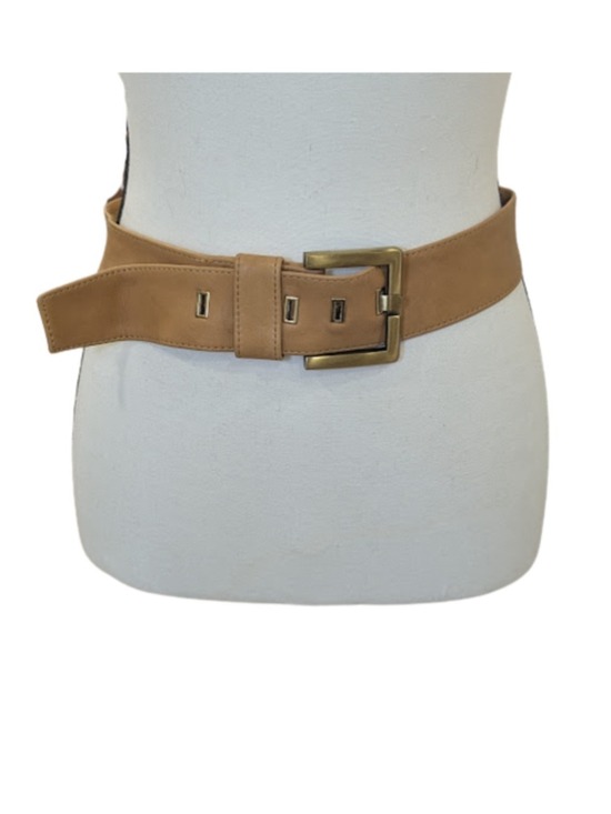 First Issue Accessories - Tan Genuine Leather Belt Medium Wide Vintage Style 1.75 Minimalist Classic